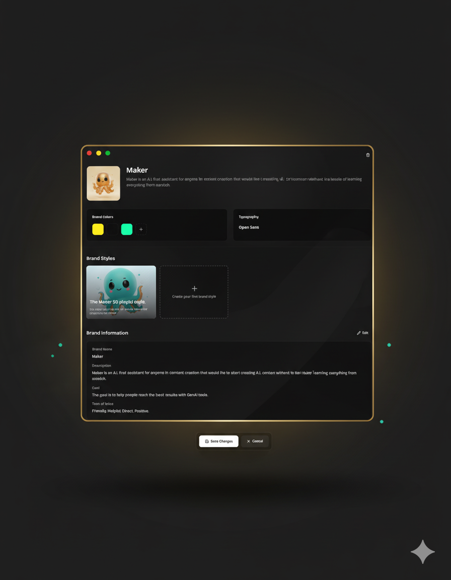 Screenshot showing a brand details panel